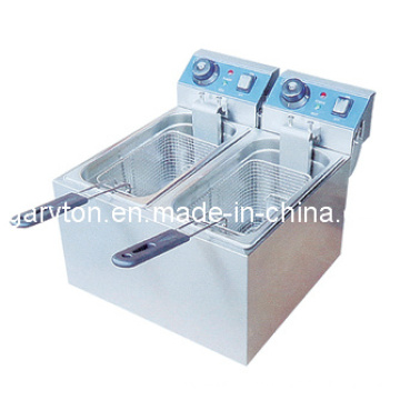 Double Tanks Electric Fryer for Frying Food (GRT-E082B)